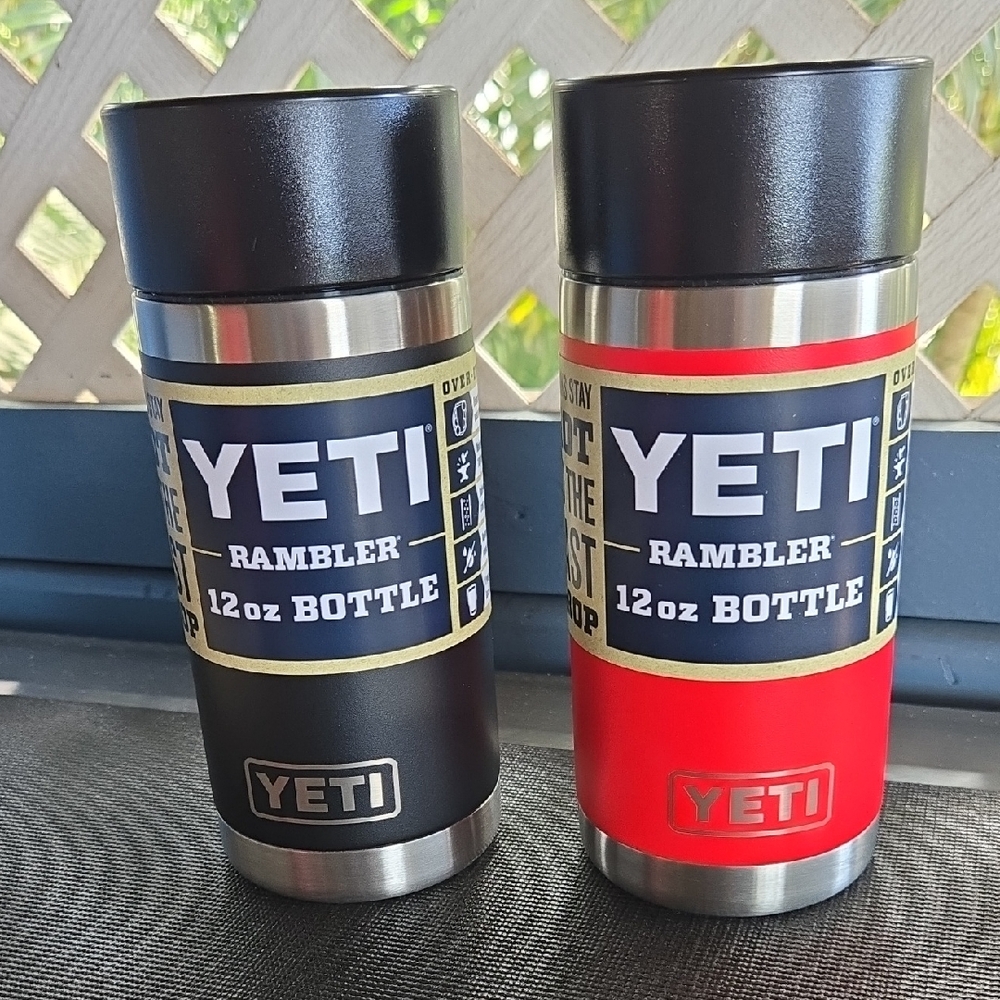 YETI Rambler 12 oz Bottles - Black and Red